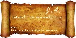 Jakubács Annamária névjegykártya